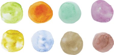 çok renkli daire şeklinde su boyası, suluboya vektör arkaplan