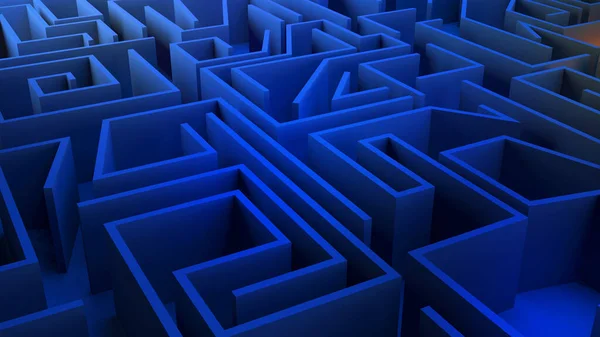 Abstract Image Complex Corridor Maze Finding Way Rendering —  Fotos de Stock