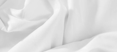 Beyaz kumaş dokusu arkaplanı, Yumuşak dalgalar, metin veya kitap tasarımı ve web metni için boşluk