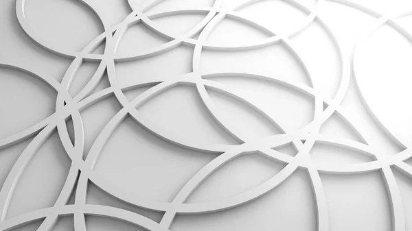 Abstract White Chaotic Circle Shapes Background Rendering —  Fotos de Stock