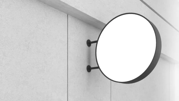 Μακέτα Πινακίδας Καταστήματος Κυκλικό Σχήμα Σανίδα Παρουσίασης Λογότυπου Rendering — Φωτογραφία Αρχείου