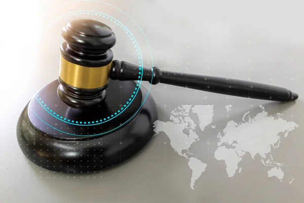 Hamer Van Het Oordeel Wet Van Justitie Universeel Recht Internationale — Stockfoto