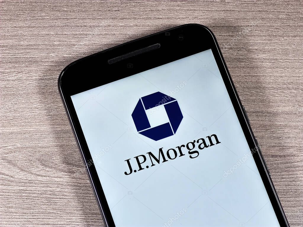 JPMorgan Chase logo seen displayed on smartphone.