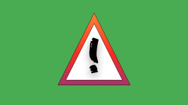 Símbolo Advertencia Pantalla Verde Universal — Vídeos de Stock