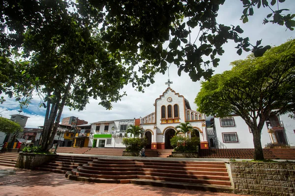 San Luis Antioquia Colômbia Outubro 2021 Iglesia San Luis Gonzaga — Fotografia de Stock