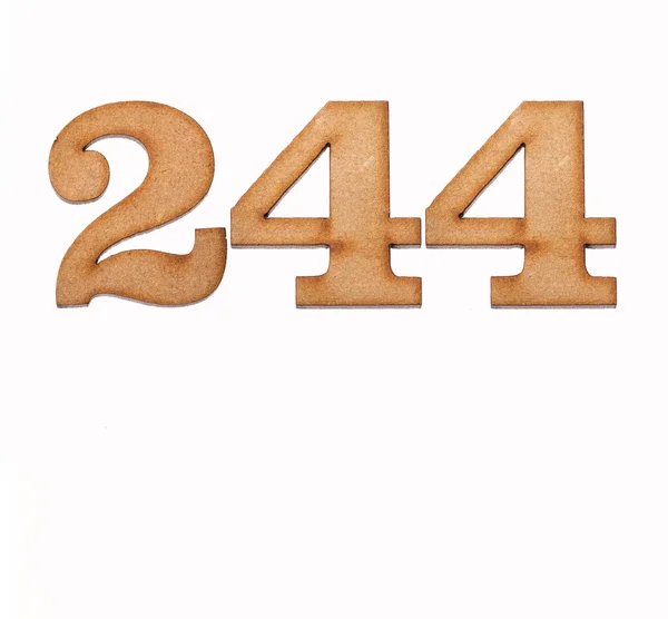 Number 244 Wood Isolated White Background — Stock Photo, Image
