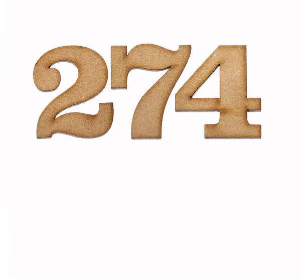 Number 274 Wood Isolated White Background — Stock Photo, Image