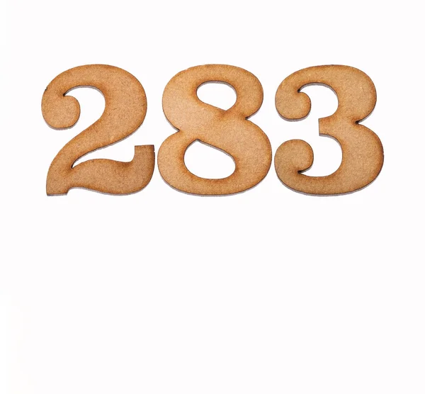 Number 283 Piece Wood Isolated White Background — Stock Photo, Image