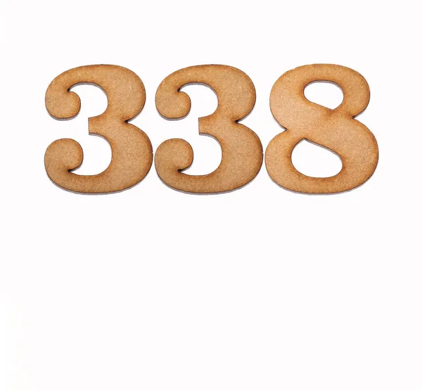 Number 338 Wood Isolated White Background — Stock Photo, Image