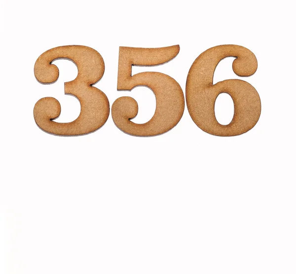 Number 356 Wood Isolated White Background — Stock Photo, Image