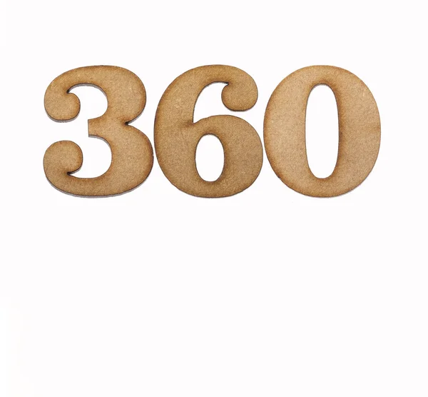 360号木头 白色背景隔离 — 图库照片