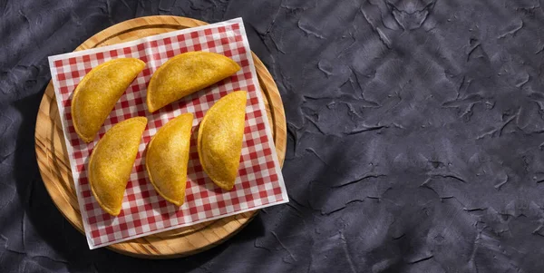 Empanadas Colombianas Deliciosas Tradicionais Espaço Texto — Fotografia de Stock