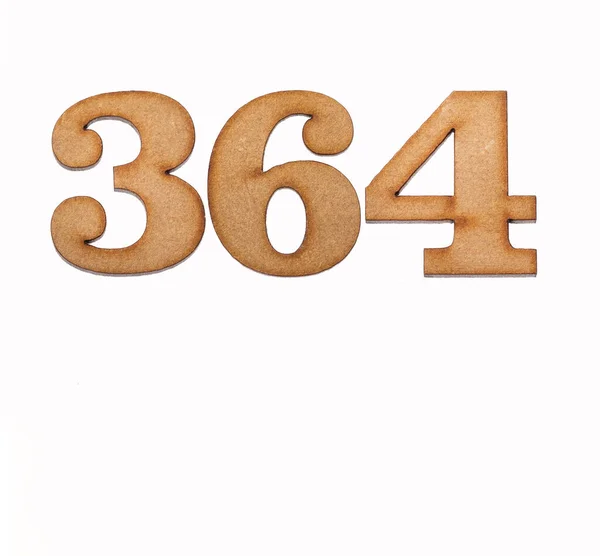 Número 364 Madeira Isolado Sobre Fundo Branco — Fotografia de Stock