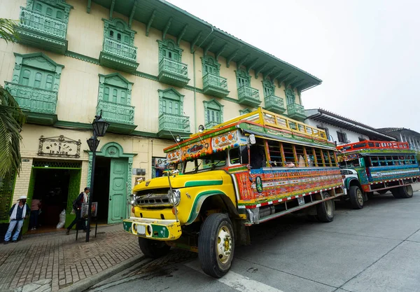 Sonson Antioquia Colombia November 2021 Chiva Ladder Truck Traditional Transport — Stock Photo, Image