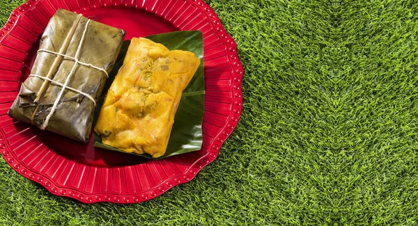 Läckra Ångkokta Tamales Traditionell Colombiansk Mat — Stockfoto