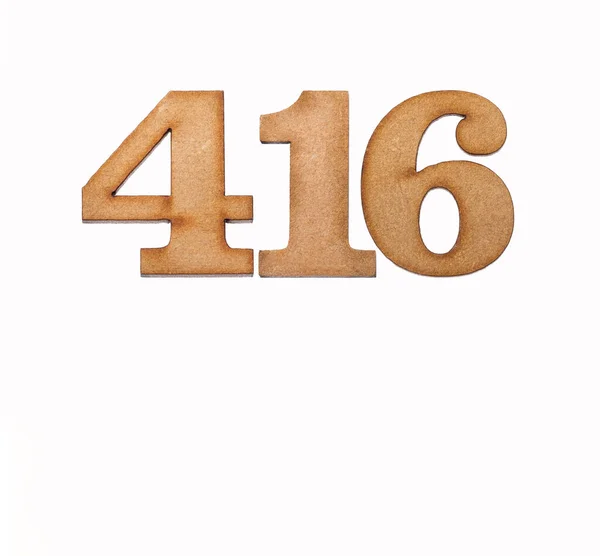 Number 416 Wood Isolated White Background — Fotografia de Stock