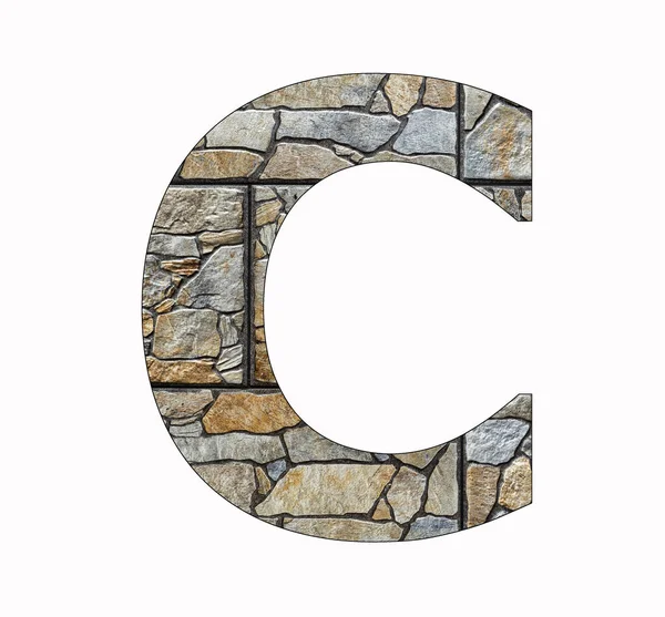 Rustic Stone Letter Black Background — 图库照片