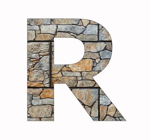 Rustic Stone Letter Black Background — Stockfoto