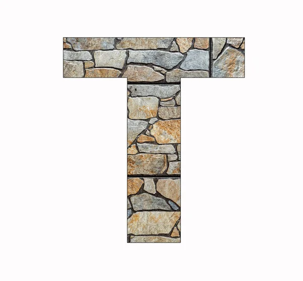 Rustic Stone Letter Black Background — 图库照片