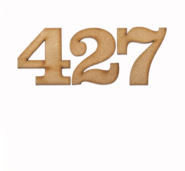 427 Numara Beyaz Arkaplanda Izole Edilmiş Bir Tahta Parçası — Stok fotoğraf