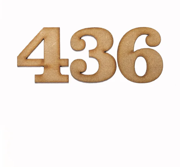 Numer 436 Drewnie Izolowany Białym Tle — Zdjęcie stockowe