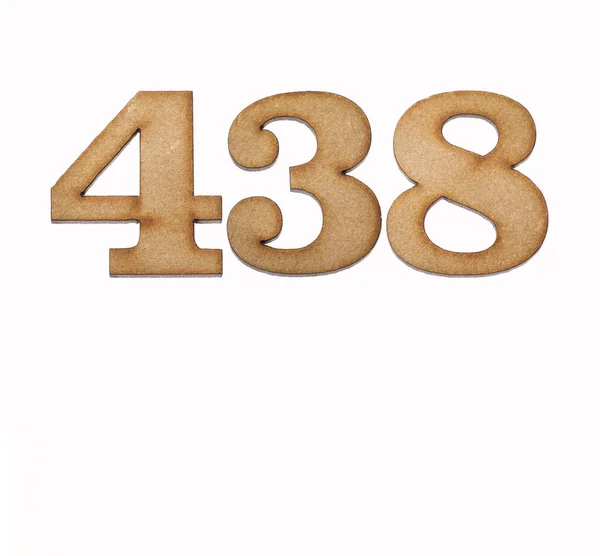 Number 438 Wood Isolated White Background — Fotografia de Stock