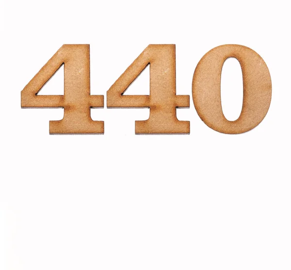 Number 440 Wood Isolated White Background — Fotografia de Stock