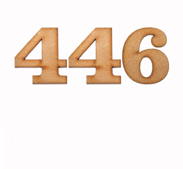 Numer 446 Drewnie Izolowany Białym Tle — Zdjęcie stockowe