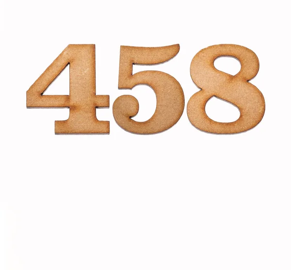 Number 458 Wood Isolated White Background — Stock Photo, Image