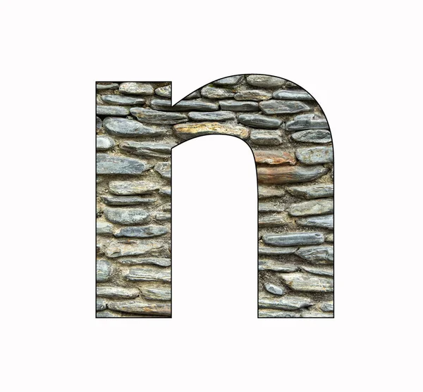 Rustic Stone Letter Black Background — 图库照片