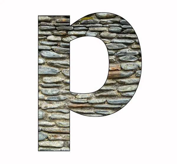 Litera Alfabetu Rustykalne Tło Kamienia — Zdjęcie stockowe