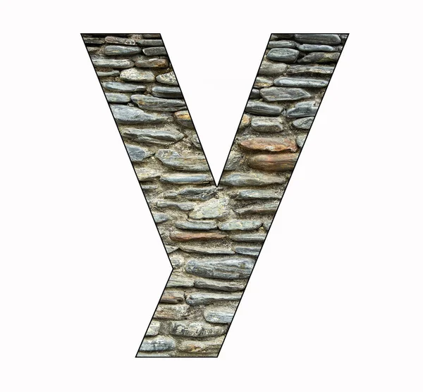 Rustic Stone Letter Black Background — 图库照片