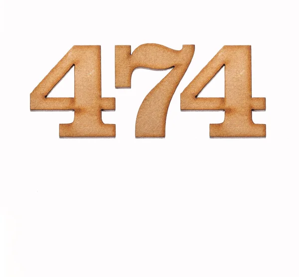 Numer 474 Drewnie Izolowany Białym Tle — Zdjęcie stockowe