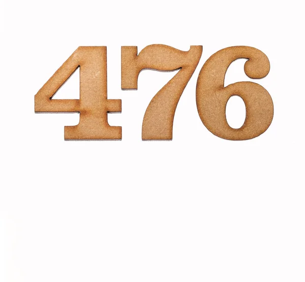 Numer 476 Drewnie Izolowany Białym Tle — Zdjęcie stockowe