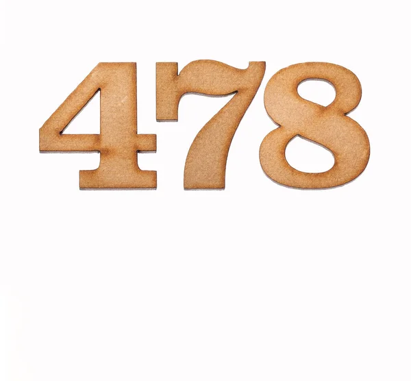 Number 478 Wood Isolated White Background — Stock Photo, Image