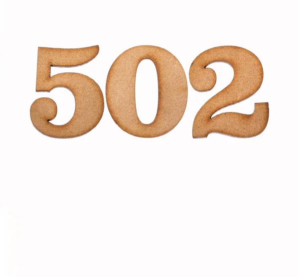 Numer 502 Drewnie Izolowany Białym Tle — Zdjęcie stockowe