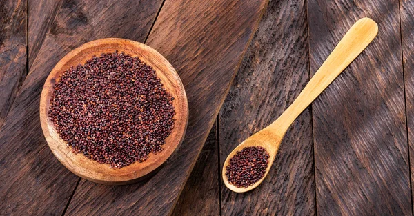 Semi Quinoa Nera Ciotola Chenopodium Quinoa — Foto Stock