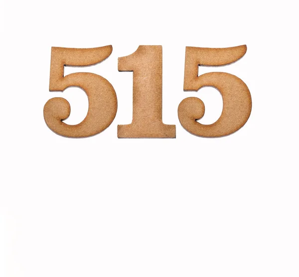Numer 515 Drewnie Izolowany Białym Tle — Zdjęcie stockowe