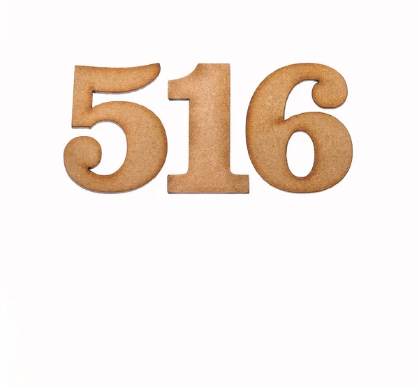 Number 516 Piece Wood Isolated White Background — Stock Photo, Image