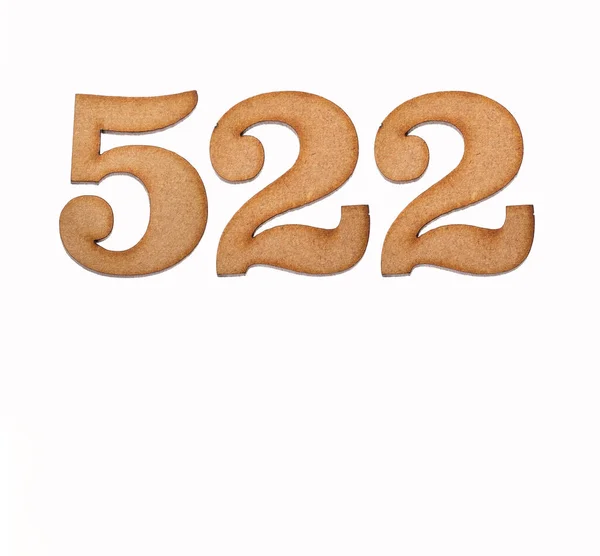 Number 522 Piece Wood Isolated White Background — Stock Photo, Image
