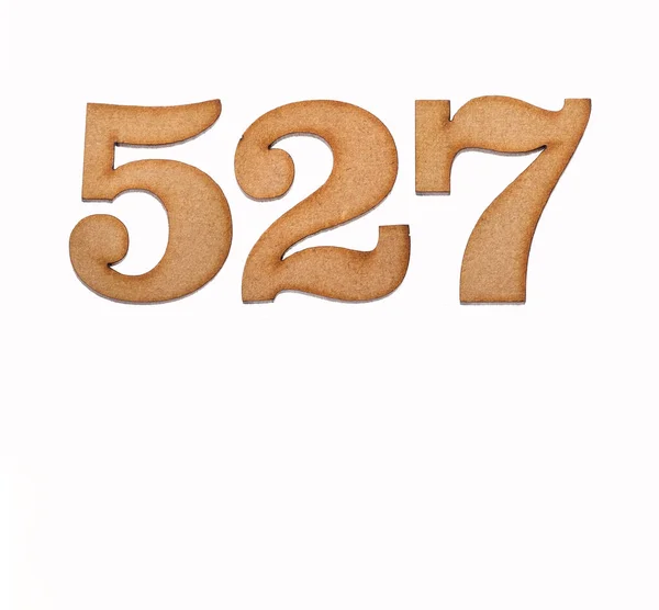 Number 527 Wood Isolated White Background — Stock Photo, Image