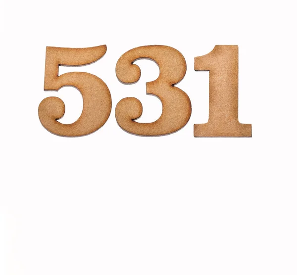 Número 531 Madeira Isolado Sobre Fundo Branco — Fotografia de Stock