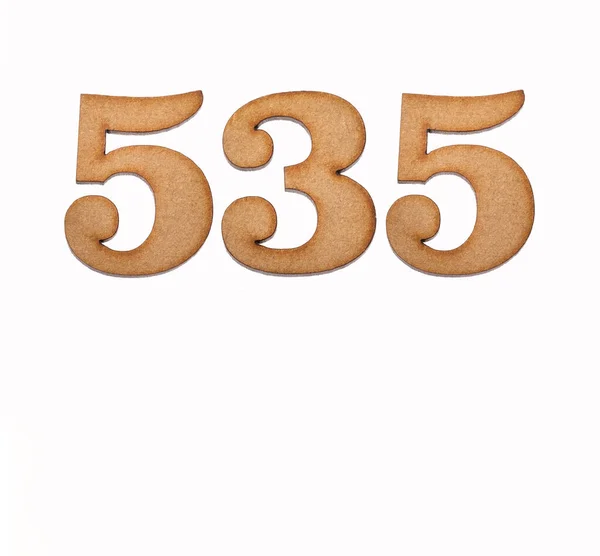 Número 535 Madeira Isolado Sobre Fundo Branco — Fotografia de Stock