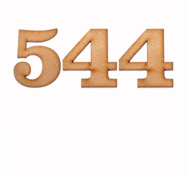 544 numara - Beyaz arkaplanda izole edilmiş bir tahta parçası