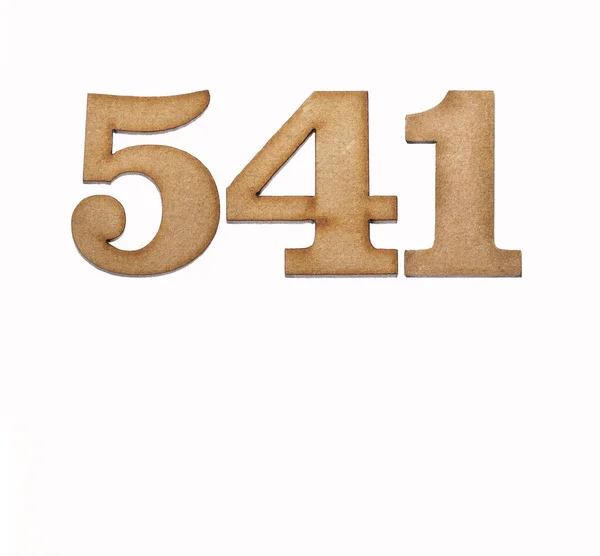 Número 541 Madeira Isolado Sobre Fundo Branco — Fotografia de Stock