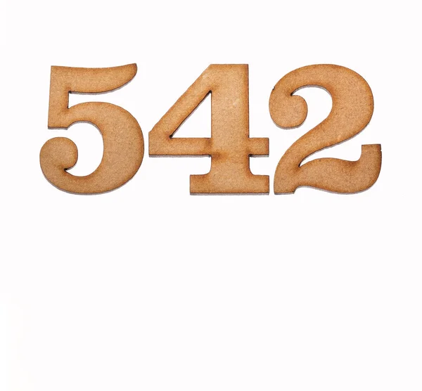 Number 542 Piece Wood Isolated White Background — Stock Photo, Image