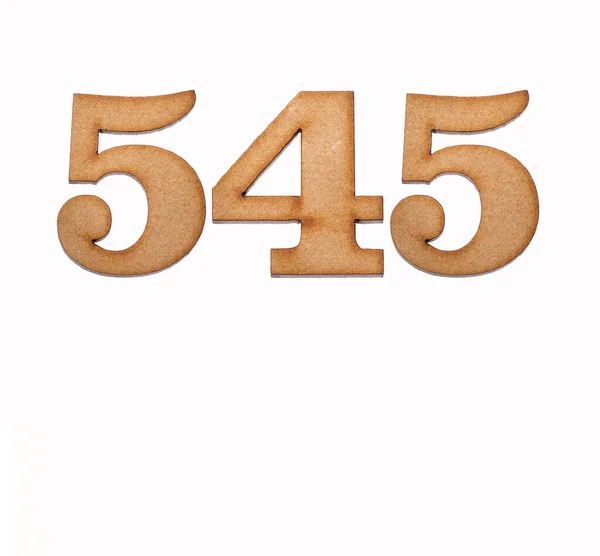 Numer 545 Drewnie Izolowany Białym Tle — Zdjęcie stockowe