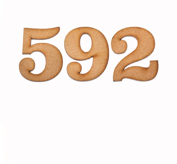 Number 592 Piece Wood Isolated White Background — Stock Photo, Image