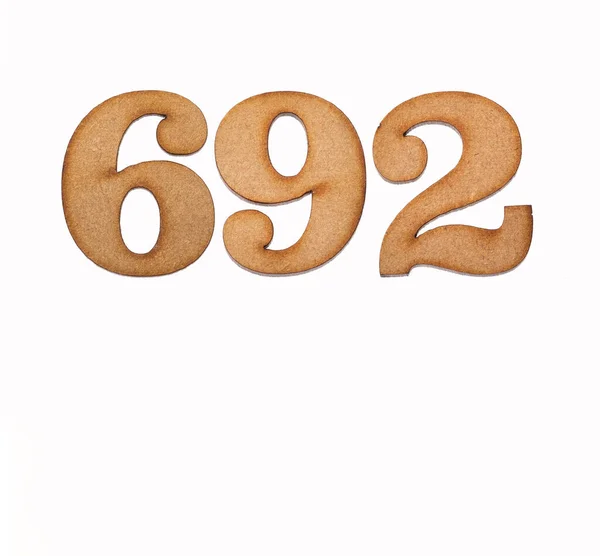 Number 692 Piece Wood Isolated White Background — Stock Photo, Image