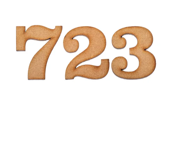 Numero 723 Legno Isolato Fondo Bianco — Foto Stock